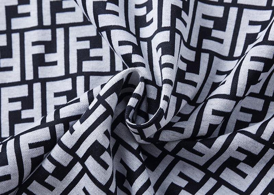 Fendi Navy T-Shirt With Collar