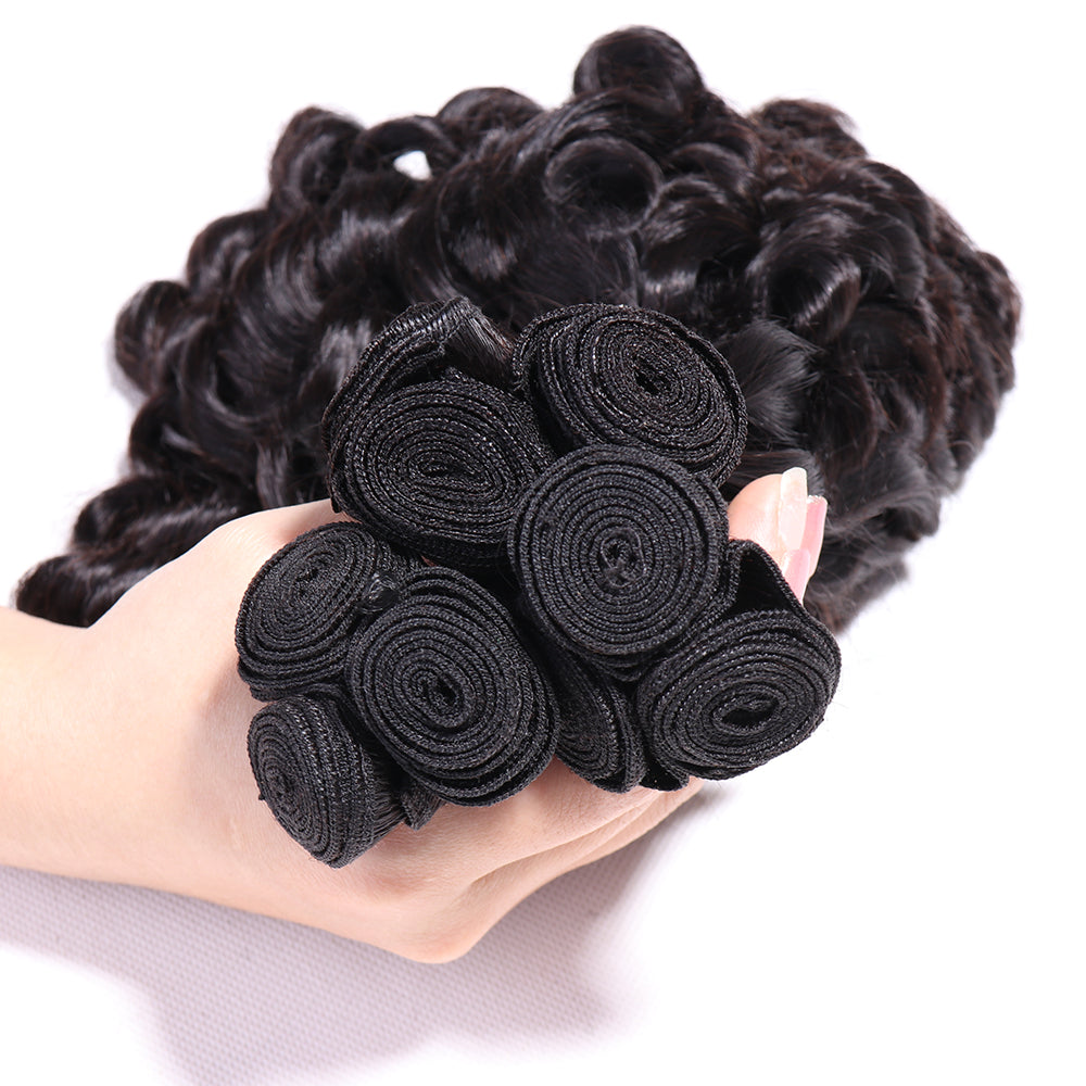 Double Drawn Funmi Loose Wave Hair Bundles Natural Black Fumi Loose Wave 3 Weaves Human Hair Extensions